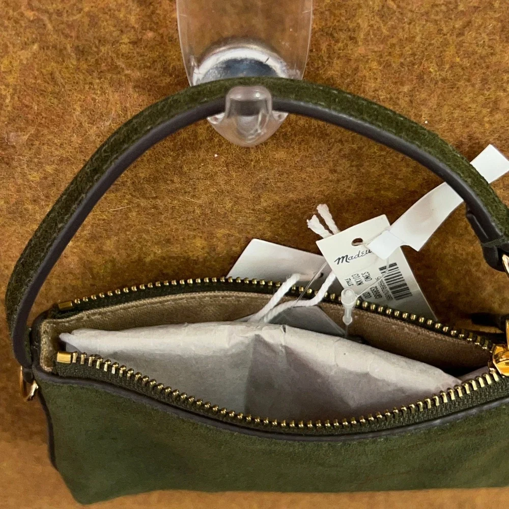 Madewell Womens OS Green Suede Leather NX103 Mini Pouch Bag NWT - Picture 3 of 14
